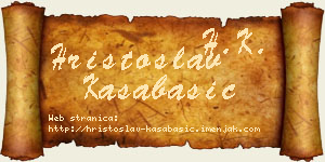 Hristoslav Kasabašić vizit kartica